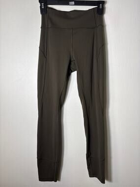 Lululemon Dark Green Gray Athletic Leggings Sz 4